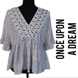 Once Upon A Dream Grey Babydoll Top